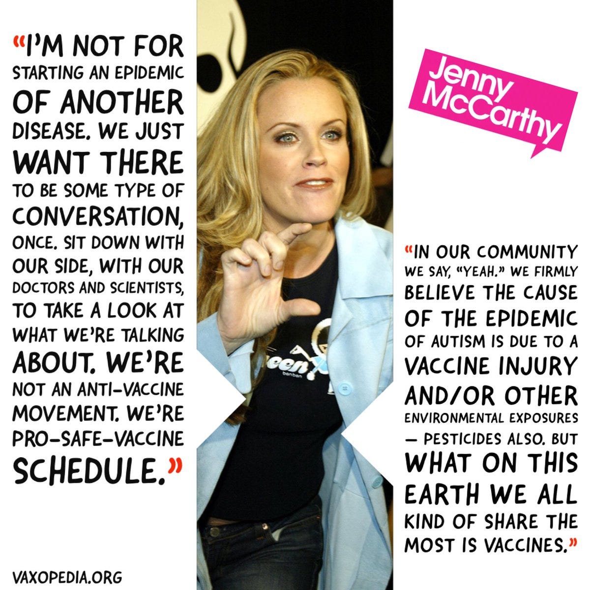 Did Jenny McCarthy or “her community” ever consider that there were many other reasons that better explained why more kids were being diagnosed with autism? Did Jenny McCarthy or “her community” ever consider that there were many other reasons that better explained why more kids were being diagnosed with autism?