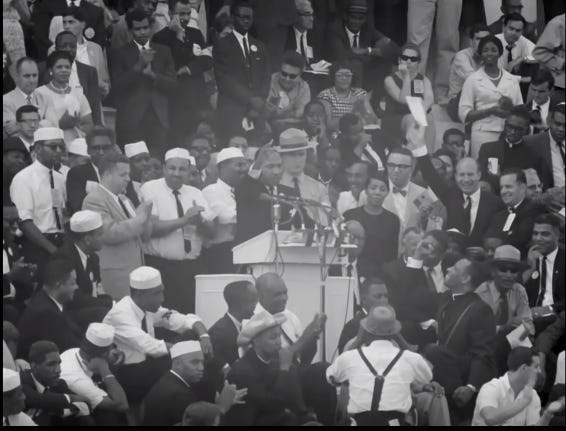 Screenshot of Dr. Martin Luther King, Jr. at the lines of “Let Freedom Ring”