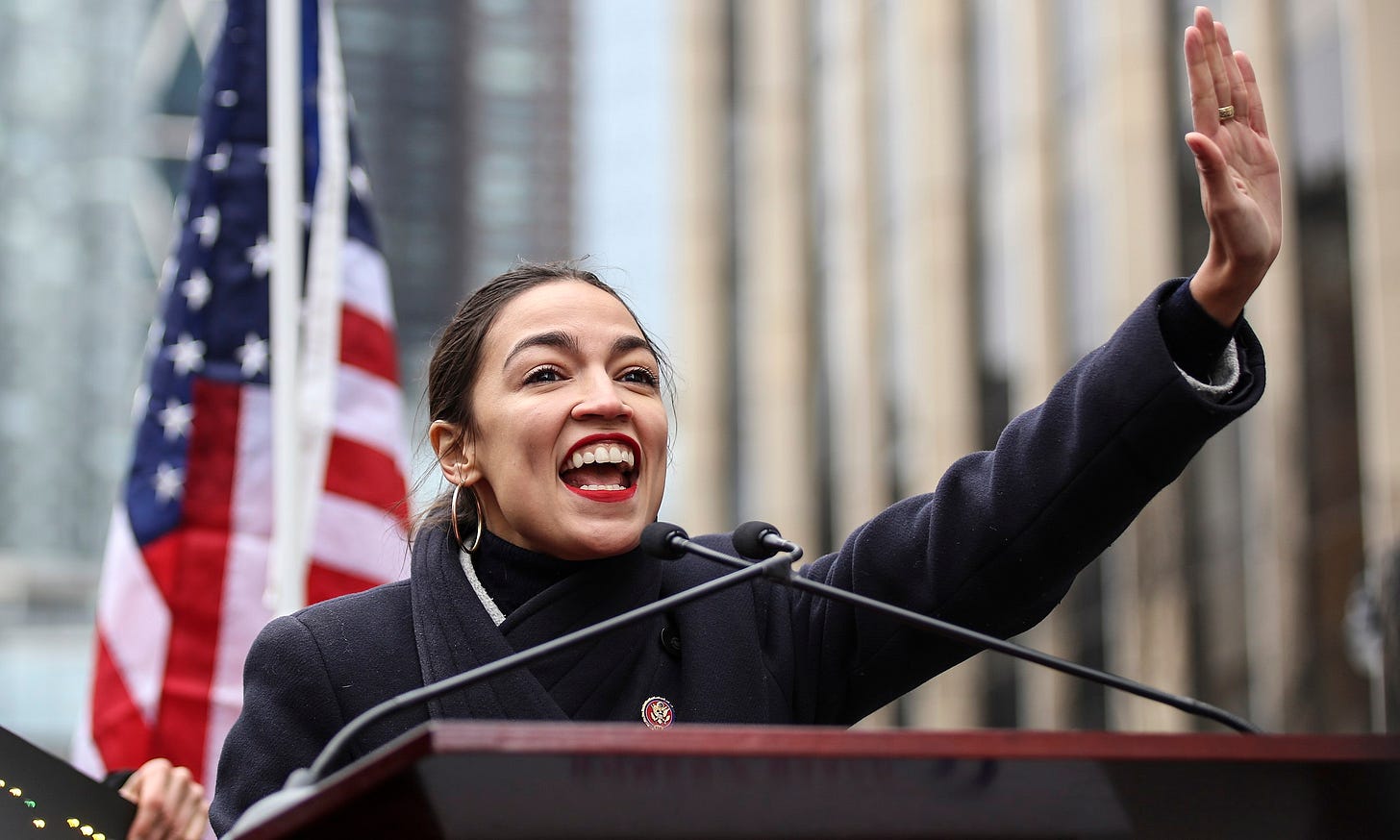 Rep. Alexandria Ocasio-Cortez speaks at the annual Women's March, New York City, January 19, 2019. (Dimitri Rodriguez/CC BY 2.0)