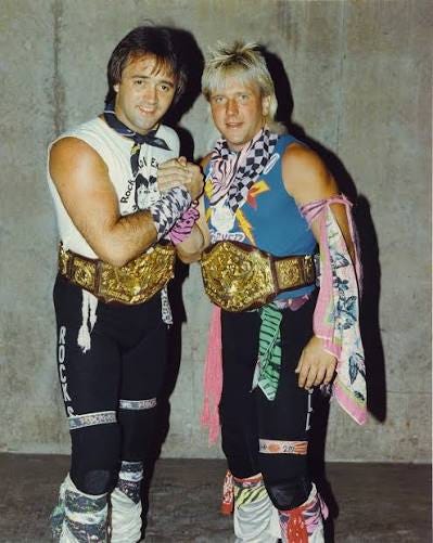 36 years ago today The Rock-n-Roll Express defeated The Midnight Express to win the NWA World Tag Team Titles! Morton and Gibson would hold the belts until December before losing them to 36 years ago today The Rock-n-Roll Express defeated The Midnight Express to win the NWA World Tag Team Titles! Morton and Gibson would hold the belts until December before losing them to
