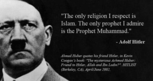 Tämä on opittu Palestiinaa aiemmin tukeneiden natsi-Saksan kansallissosialistien propagandasta, Hitleriltä ja Goebbelsilta.