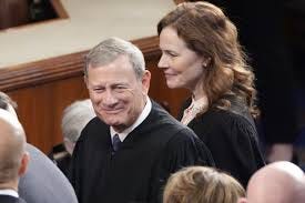 Amy Coney Barrett and John Roberts ...