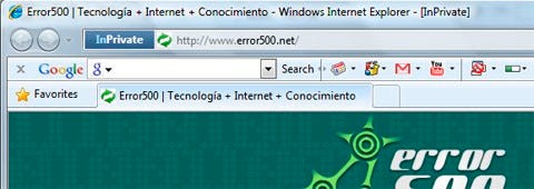 navegación privada en Explorer 8