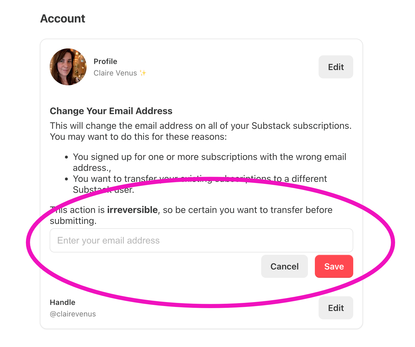 How to change your email address associated with your Substack ...