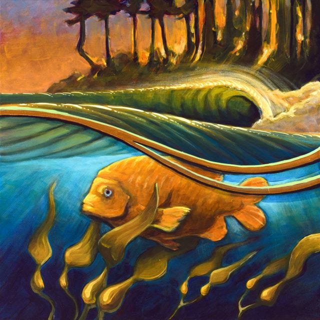 Painting titled: Trial by Fire IV, but you can't see it until you enable images in your browser!