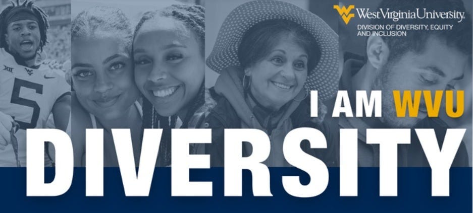 Four different images of people with "I am WVU Diversity" text at the forefront and "WVU Division of Diversity, Equity and Inclusion in the top right-hand corner. Four different images of people with "I am WVU Diversity" text at the forefront and "WVU Division of Diversity, Equity and Inclusion in the top right-hand corner.