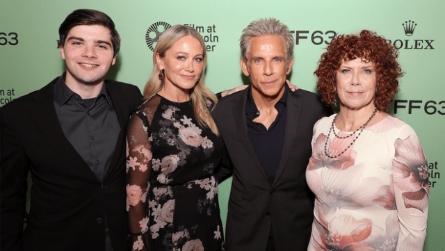 Quin Stiller, Christine Taylor-Stiller, director and producer Ben Stiller, and Amy Stiller attend the 2025 New York Film Festival world premiere of Apple Original Films’ “Stiller & Meara: Nothing is Lost” at Alice Tully Hall. “Stiller & Meara: Nothing is Lost” will debut in select theaters October 17, 2025, before premiering globally on Apple TV+ October 24, 2025.