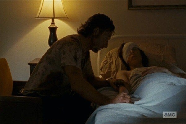 carl bedside walking dead carl bedside walking dead