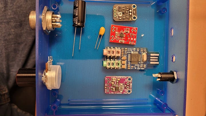 Photos of deconstructed build and basic parts for a new build