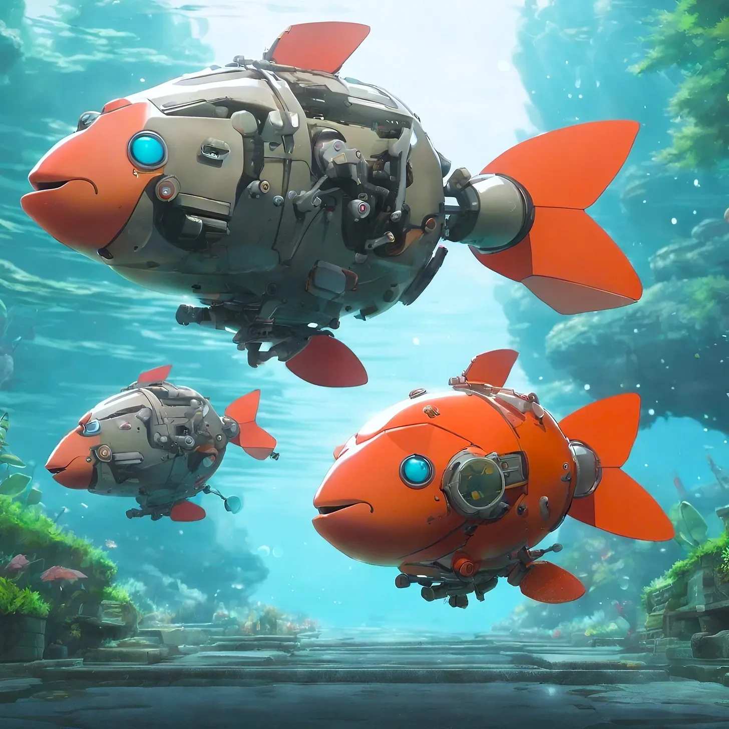 robotic orange fish