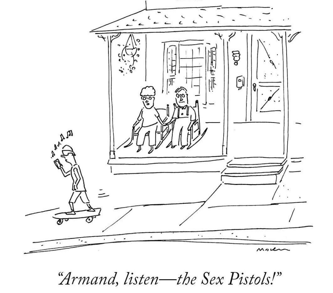 May be an illustration of text that says '山出 国中 เมง mavn "Armand, listen listen-the -the Sex Pistols!"'