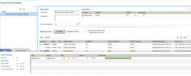 3a matching policy data quality services microsoft sql