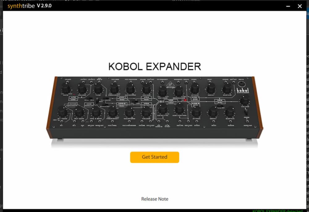 Analog Synthesizer with text Kobol Expander