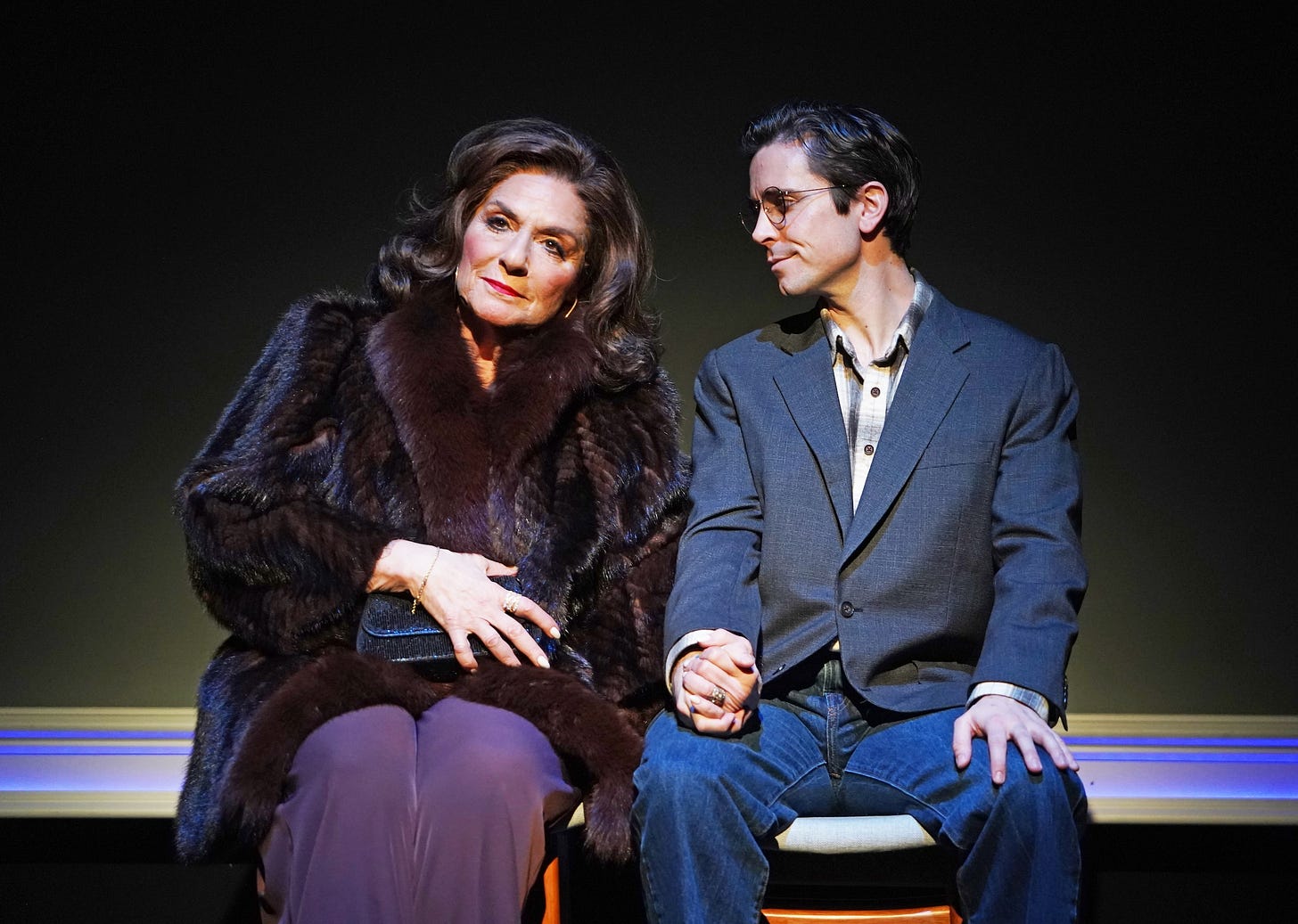 Caroline Aaron and Matt Doyle in the Off-Broadway play "Conversations with Mother."