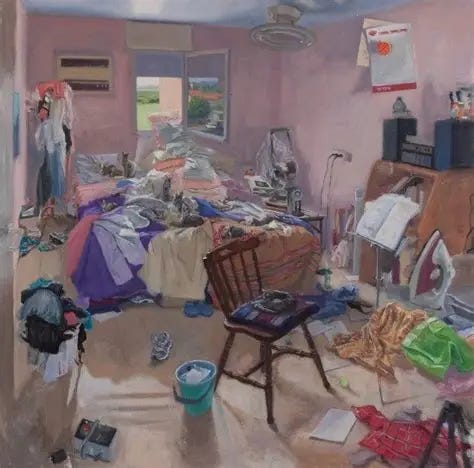 Messy Bedrooms | REBECCA HARP | Messy bedroom, Painting of girl ...