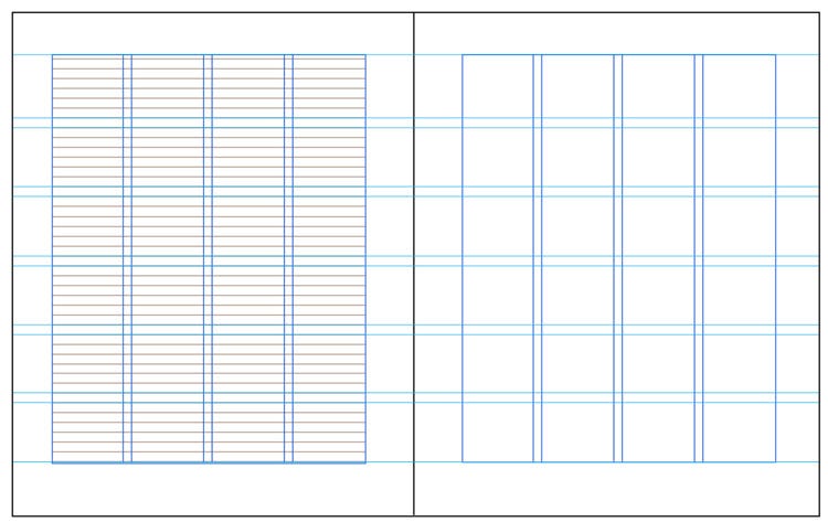 4-column modular layout grid