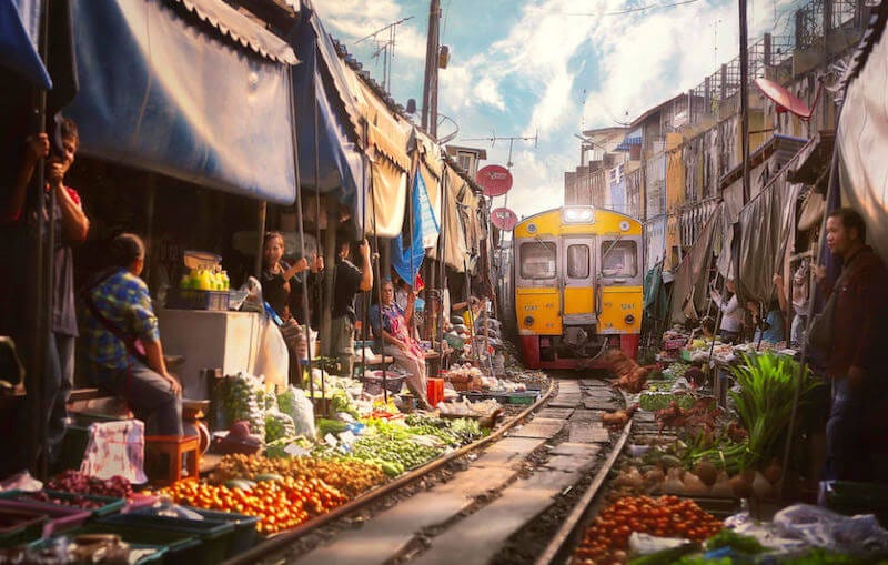 Maeklong Railway Market – An authentic fresh goods market set on railway  tracks - Your Thai Guide