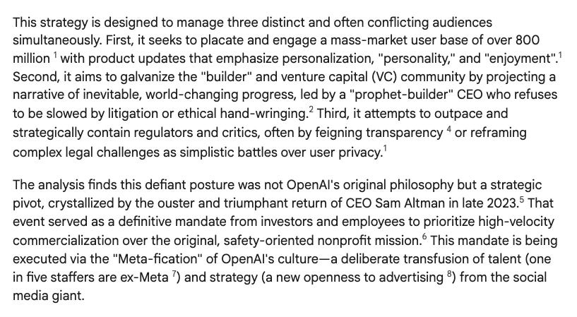Gemini analyzes the public strategy of OpenAI, examining a recurring pattern of corporate actions and marketing messages that appear “tone-deaf” or counter-productive.