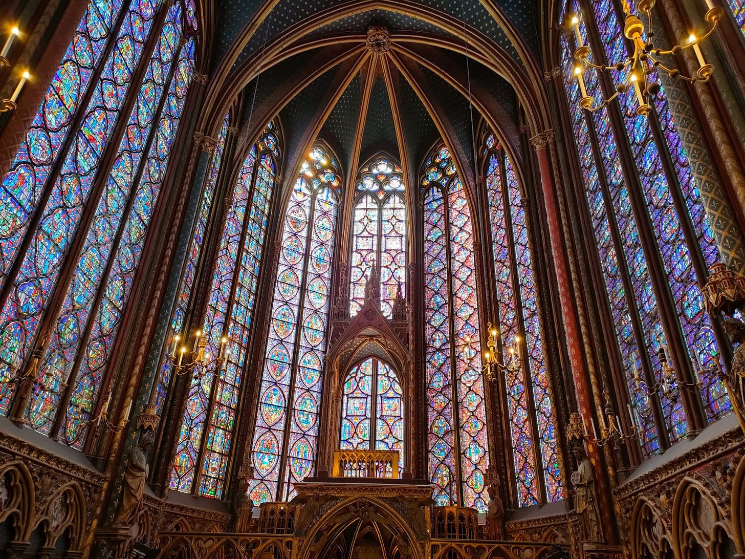 Stained glass windows of Sainte-Chapelle in Paris Stained glass windows of Sainte-Chapelle in Paris