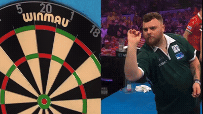 Man Throwing Dart At Winmau Dartboard GIF (498×281) - Dart | GIFDB.com