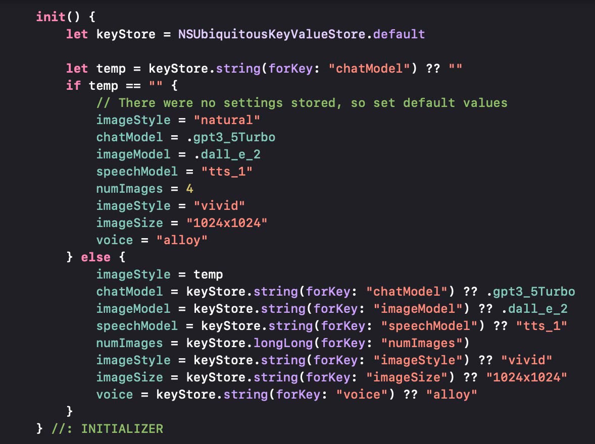 Implementing user preferences for the OpenAI API