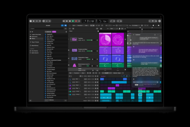 A new intelligent assistant in Logic Pro for Mac helps creators and producers navigate production workflows, start a new song, set up a vocal track from a single prompt, or refine an active project.