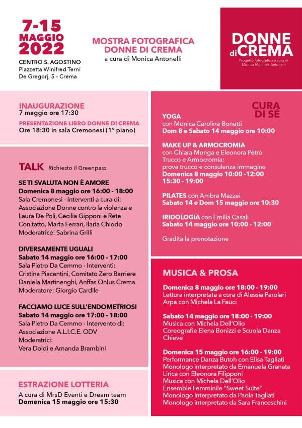 Programma evento Donne di Crema