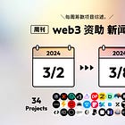 【每周Web3募资新闻】3/3至3/8共有34个项目获得资金