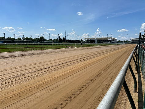Pictures of the outside and inside of Churchill Downs