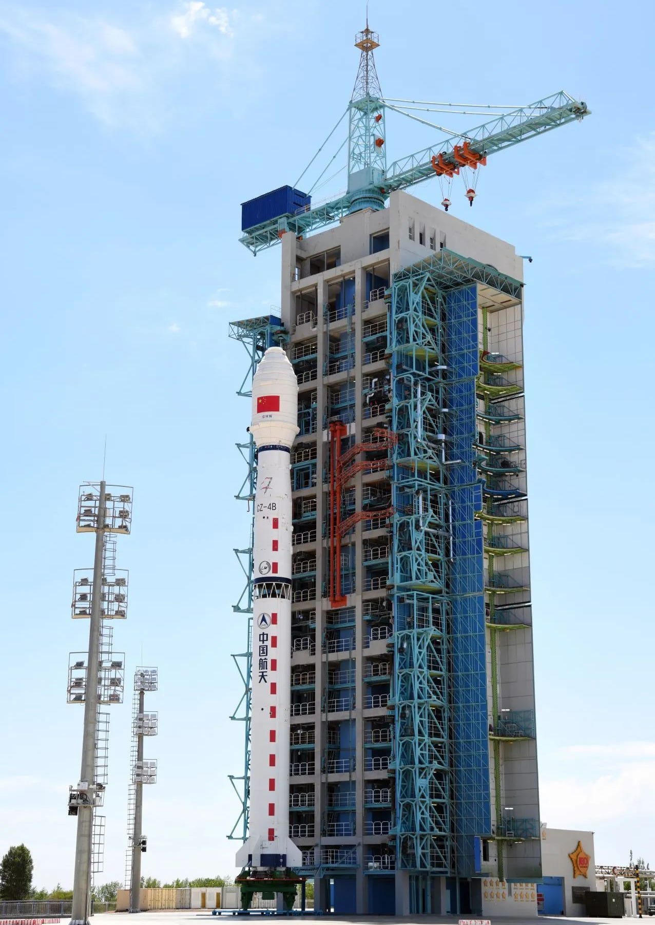The Long March 4B Y62 vehicle on its launch pad at the Jiuquan Satellite Launch Center.