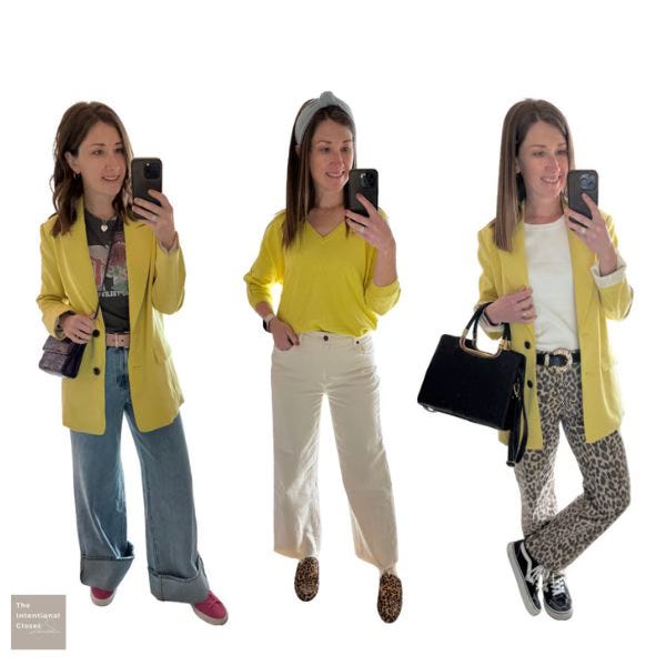 citron outfits, yellow blazer, color pop, outfit ideas