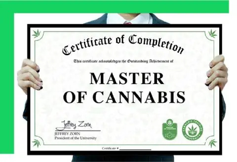 An CTU-certified man proudly displaying his important "Master of Cannabis" certificate. An CTU-certified man proudly displaying his important "Master of Cannabis" certificate.