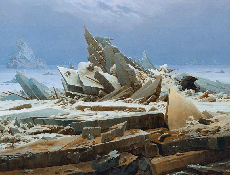 El naufragio de la esperanza. Caspar David Friedrich 1821.