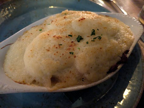 Shepherd's pie, Delicious creamy and crispy sauteed cabbage, Cheeseburger with potato wedges.