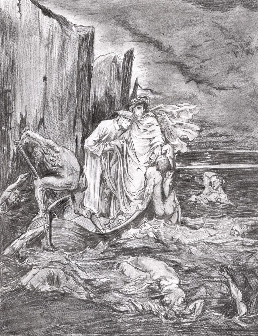 El Quinto Circulo del Infierno ~Los Iracundos y los Reprimidos.~ Dante y Virgilio cruzan la laguna Estigia hacia la Ciudad de... – @eddymarquez on Tumblr El Quinto Circulo del Infierno ~Los Iracundos y los Reprimidos.~ Dante y Virgilio cruzan la laguna Estigia hacia la Ciudad de... – @eddymarquez on Tumblr