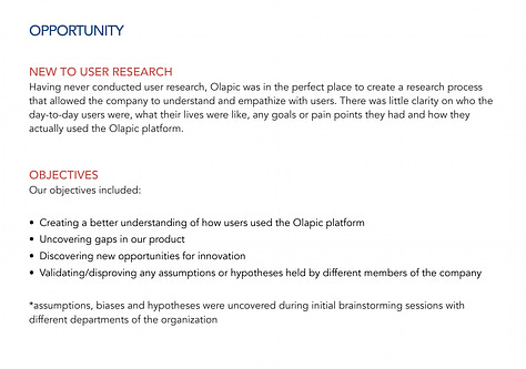 Screenshots from a successful UXR case study