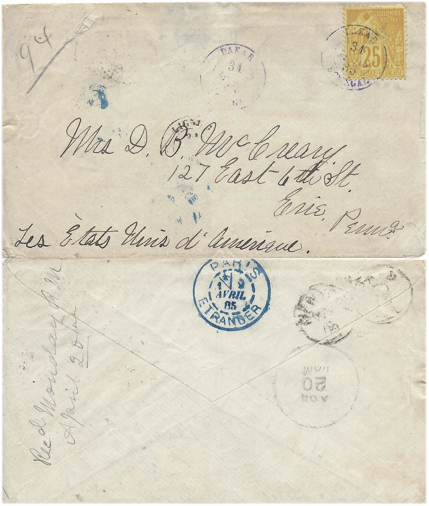 enveloped mailed from Dakar, Senegal enveloped mailed from Dakar, Senegal