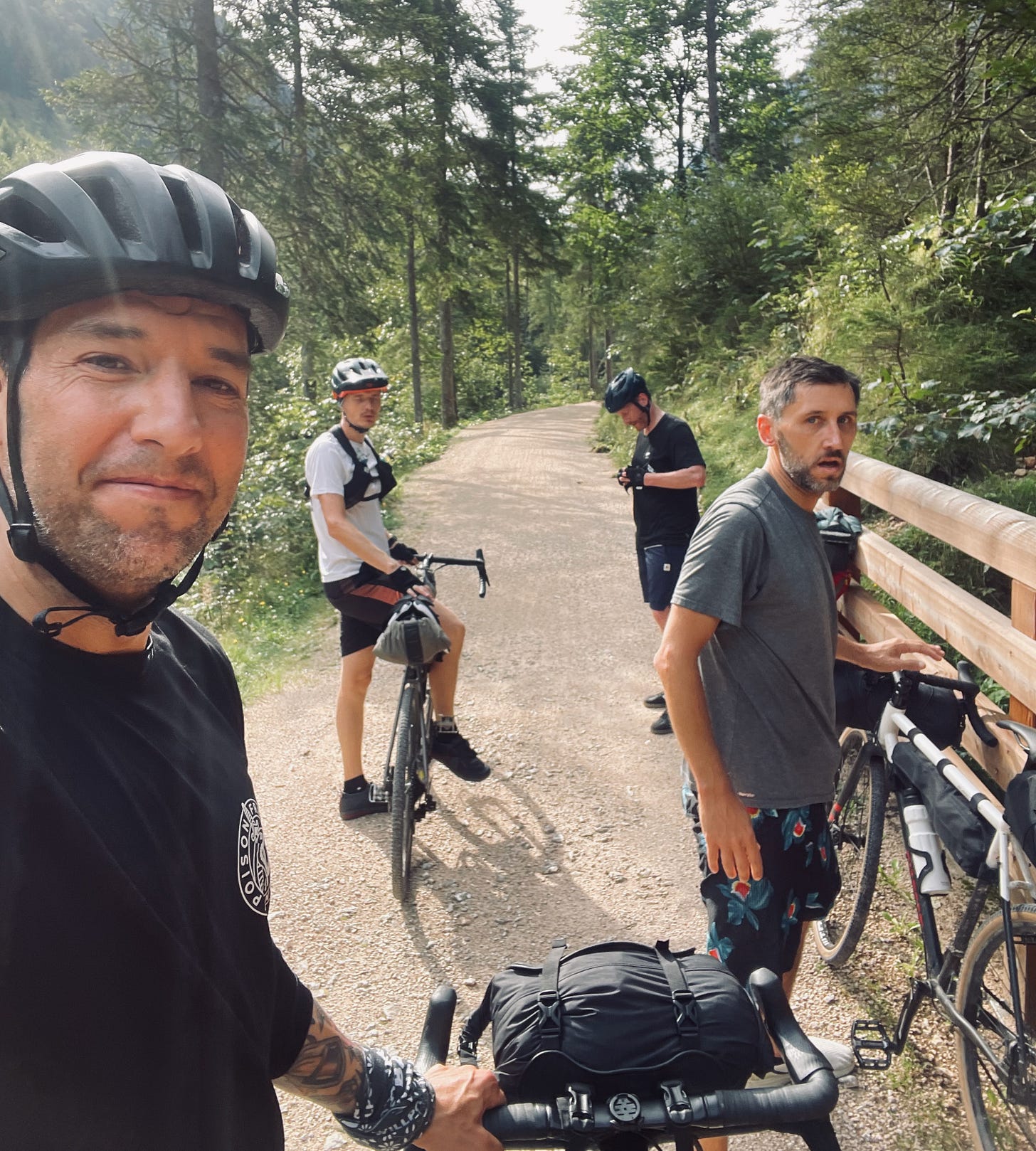 The author and his Burger Club Friends riding their bikes