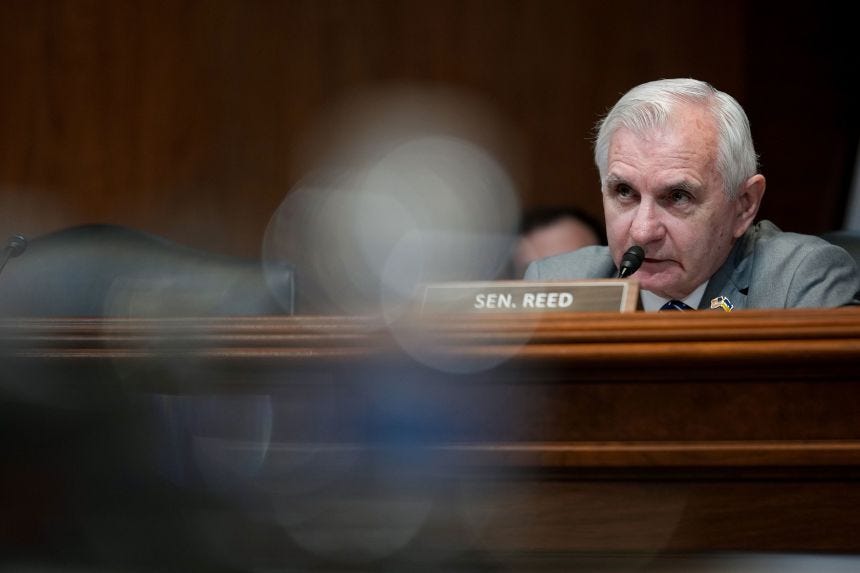 Sen. Jack Reed, a Democrat from Rhode Island, during a hearing in Washington, DC, US, on June 25, 2025.
