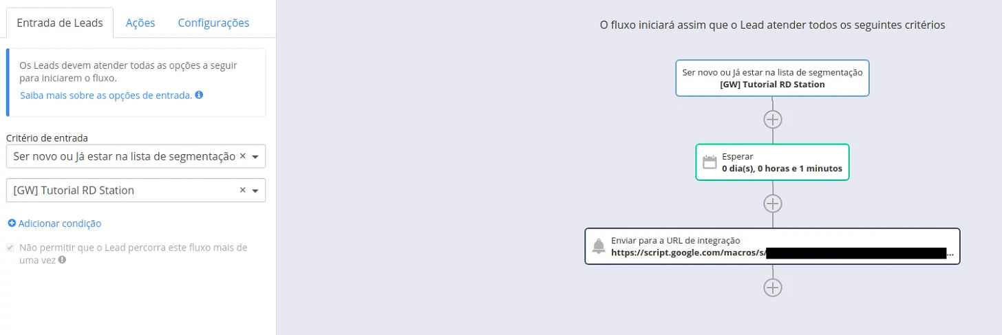 Automation flow setup to send data to a spreadsheet in August 2018.