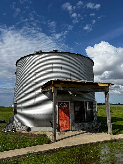 a converted grain silo at the Shack Up Inn in Clarksdale Mississippi