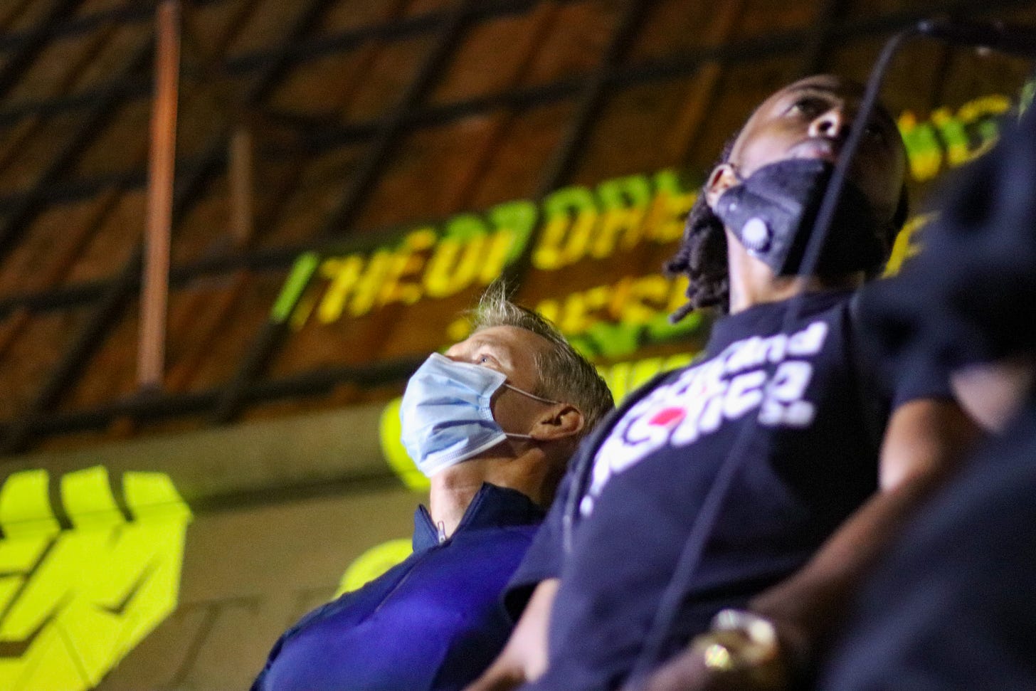 File:George Floyd police brutality protests - Portland Oregon - July 22 - tedder - Ted Wheeler - THEODORE RESIGN.jpg