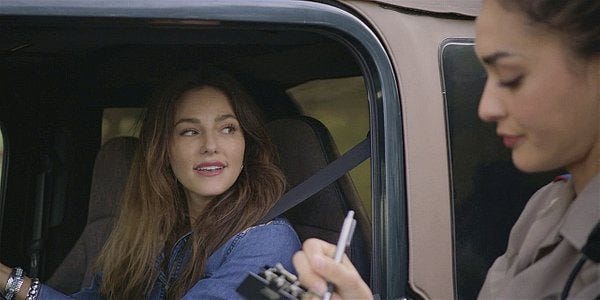 Walker Micki giving Crystal a warning for speeding. Walker Micki giving Crystal a warning for speeding.