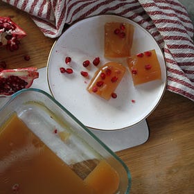 Apple Cider + Pomegranate Jello Squares