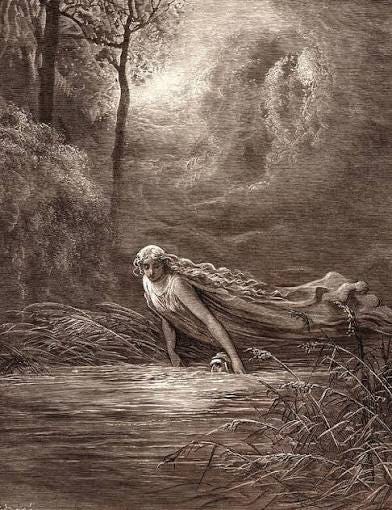 Dante And The River Of Lethe Art Print