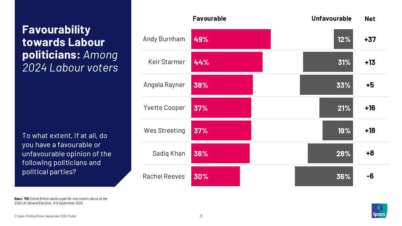 Ipsos favourability graph - Labour voters