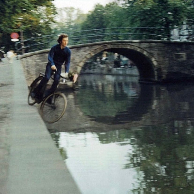 An Instagram  post added by colindancel on Jul 27, 2023. The author is @ennouvelle. May present: bas jan ader fall ii, bas jan ader, fall ii, fall, the museum of modern art.