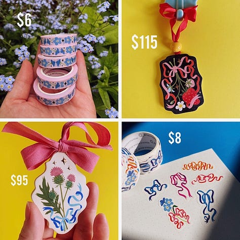 There's so many. They are all of ceramic items that will be in my shop update. Most of them are a little spooky, like skulls and moths and lots of black.