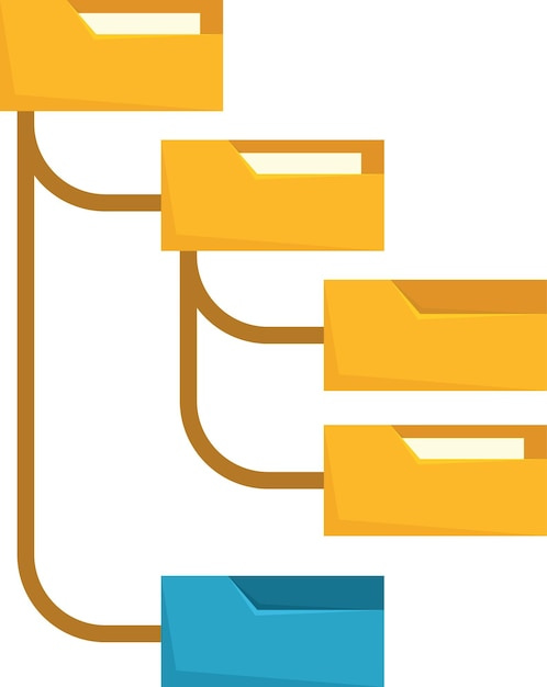 Vector Image Of Folders Structure Isolated On Transparent Background