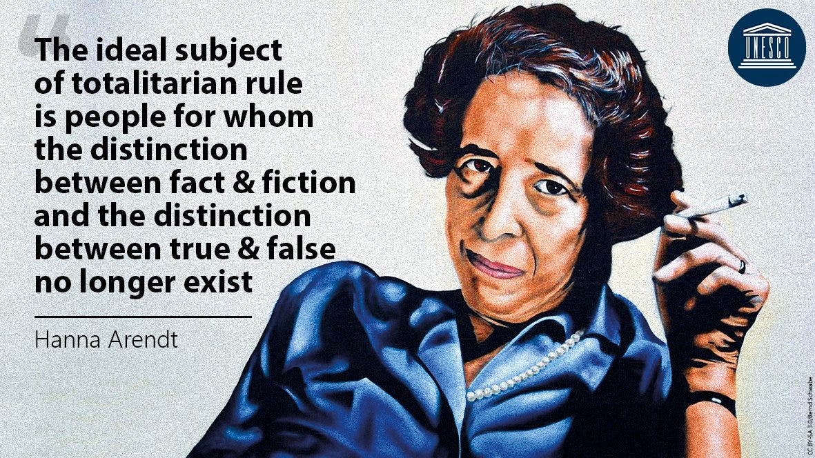 UNESCO 🏛️ #Education #Sciences #Culture 🇺🇳 on X: "“The ideal subject of  totalitarian rule is people for whom the distinction between fact & fiction  and the distinction between true & false no